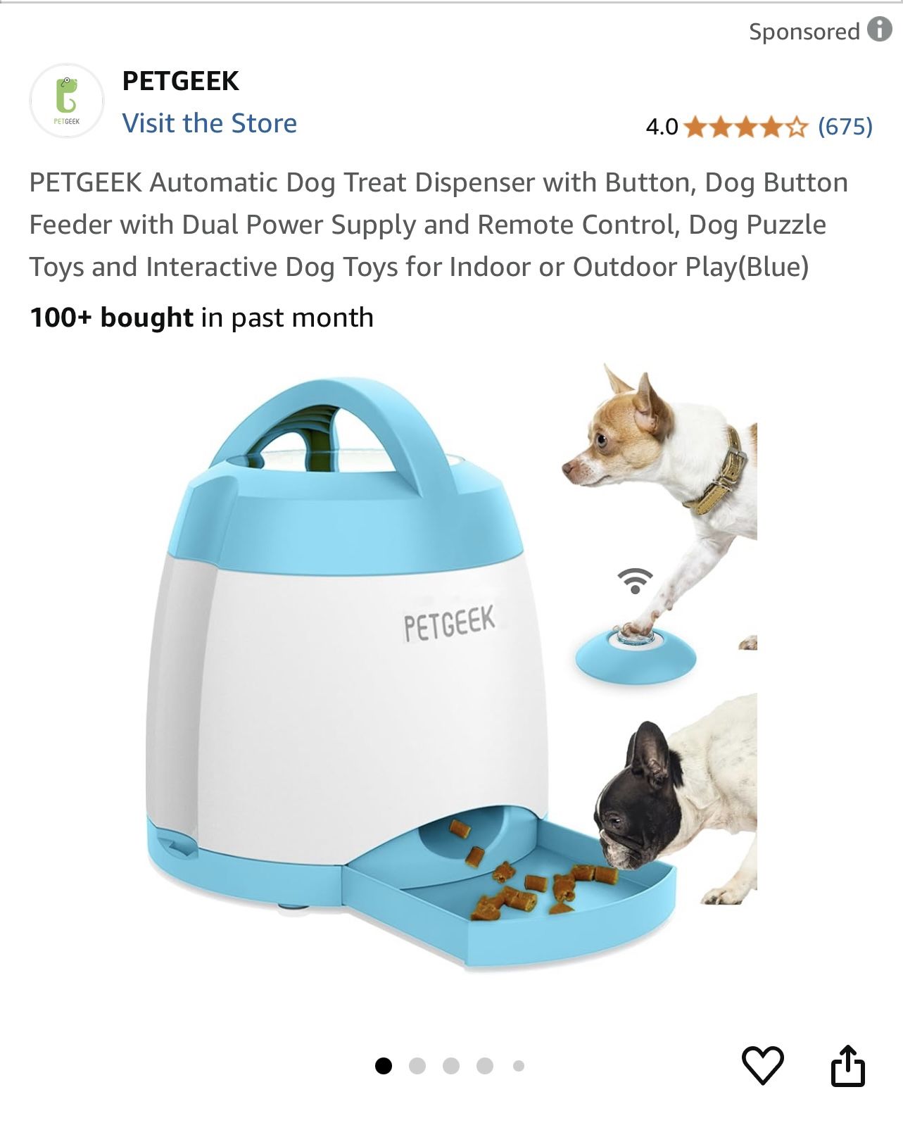 PetGeek IQ Automatic Dog Treat Dispenser