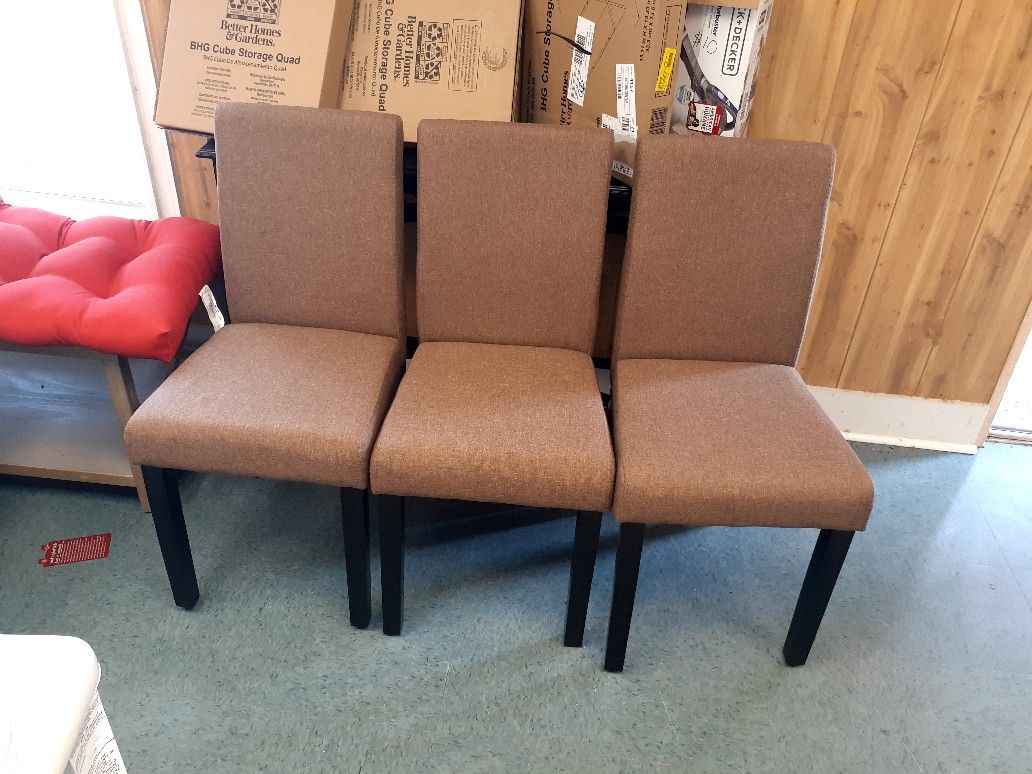 New assembled set of 3 dining chairs