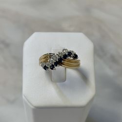 Diamond and Sapphire Gold Ring