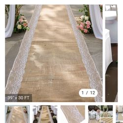 39” x 30ft. Natural Jute Burlap Aisle Runner 💍