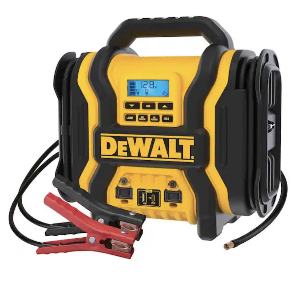 DEWALT Portable Power 2000 Peak Amp Jump Starter w/Digital Compressor