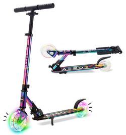Aero Mobility A140 Kids Folding Kick Scooter - Metallic Chrome