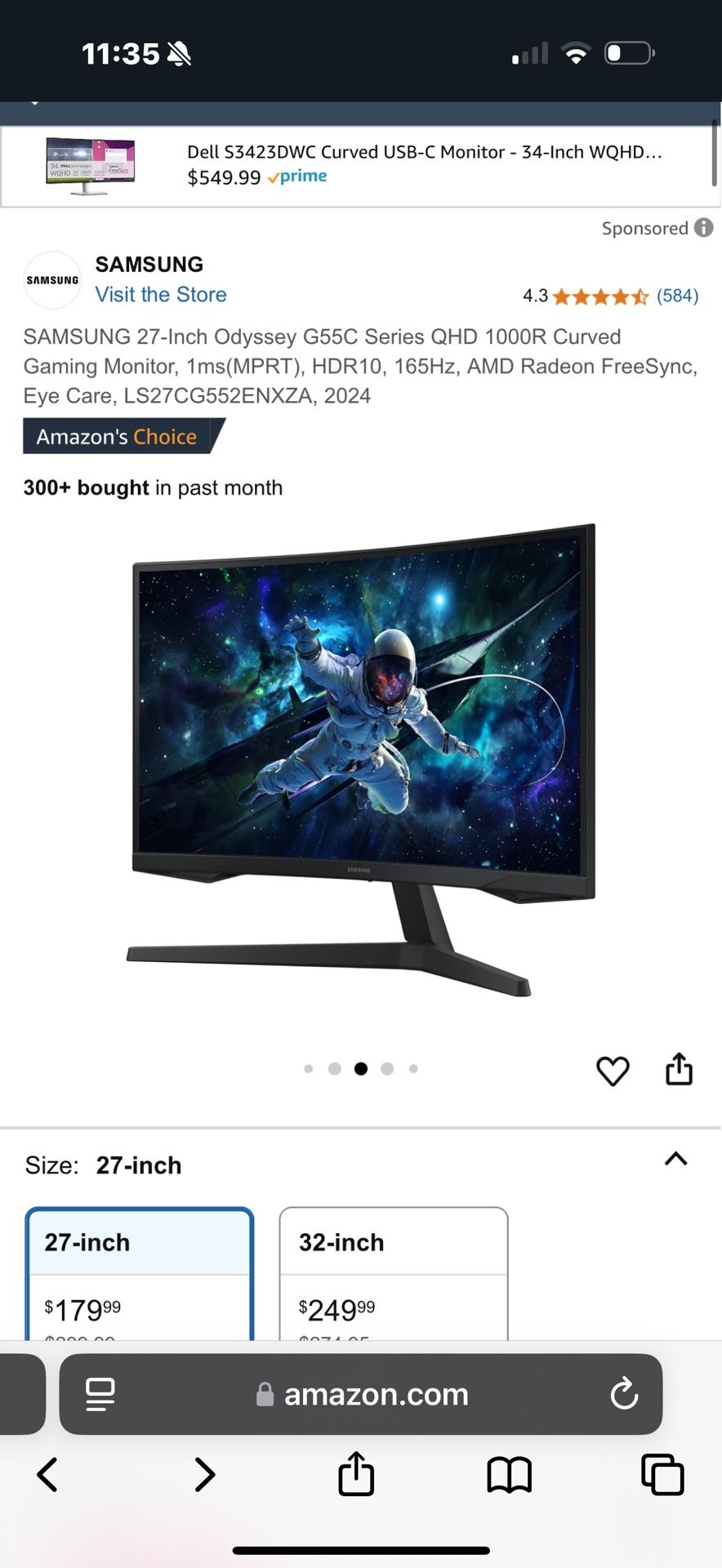Samsung Gaming Monitor odyssey g5 27 Curved