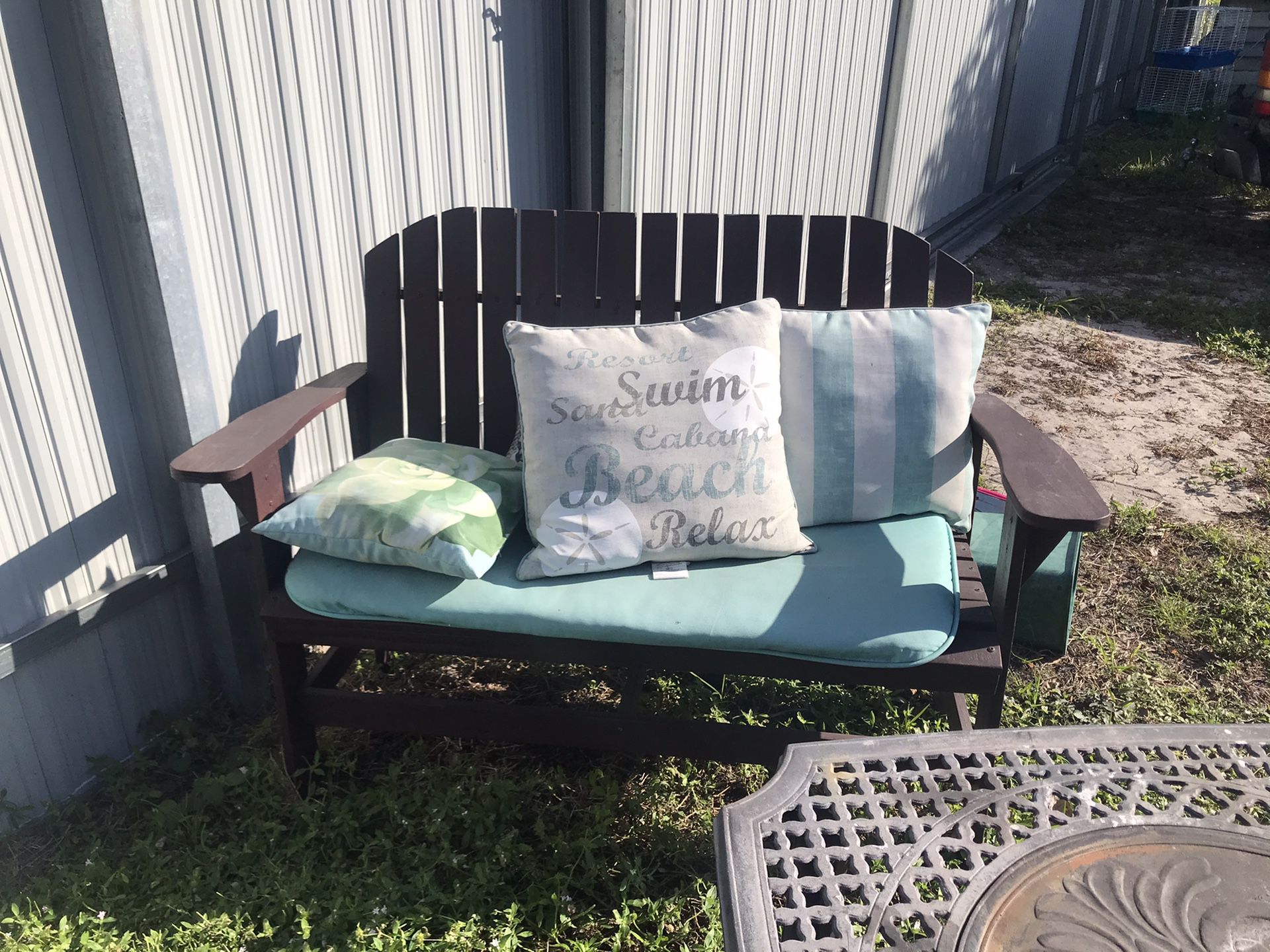 Patio or front porch furniture with cushions