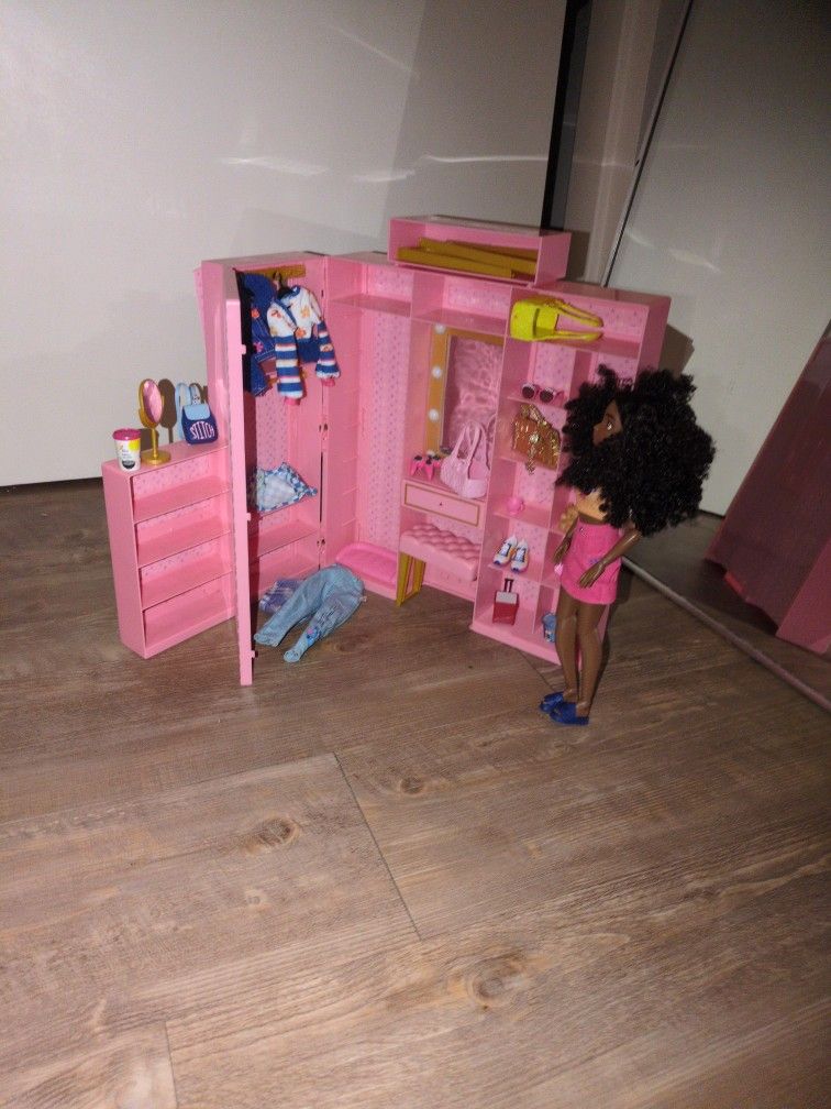 Whole Set Barbie House With Accessories With A Barbie Doll And Clothes For The Barbie Doll