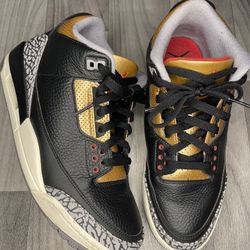 Black Gold Jordan 3s