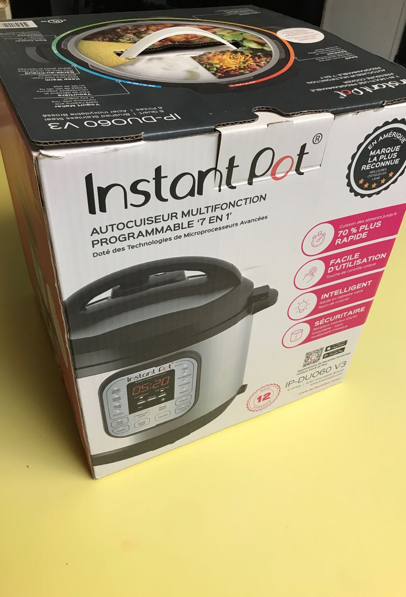 Instant Pot pressure cooker 6 quarts Brushed Stainless Steel