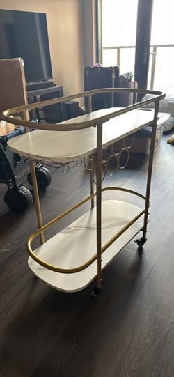 White/Gold Bar Cart