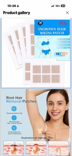 Ingrown Hair Patches 24ct, Razor Bump Treatment for Bikini, Gentle Smooth-feeling non-irritating formula, for women & men, bikini line bumps, ingrown 