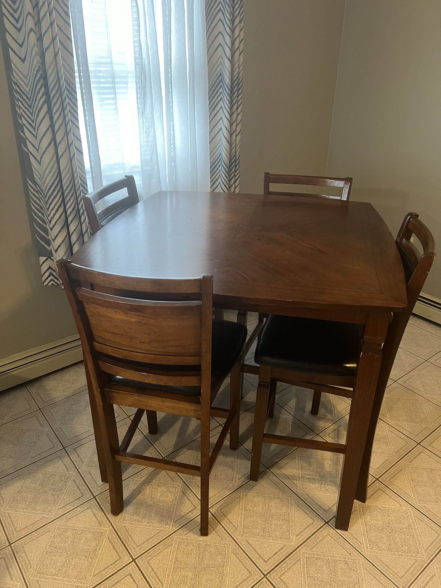 Bar Style Wood Table w/ 4 Chairs