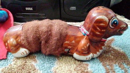 Vintage 1950's Wind up Dachshund Dog Tin Toy by Daiya Japan