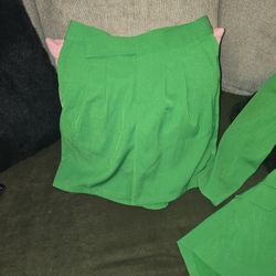 Sexy and Classy Vibrant Green Blazer and Skirt Set