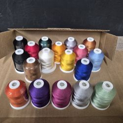 Robison-Anton Rayon SS Thread Solid Colors, Coats & Clark Rayon 40Wt - 18 Cones. Each cone contains as much as 1100Yds.
See Below