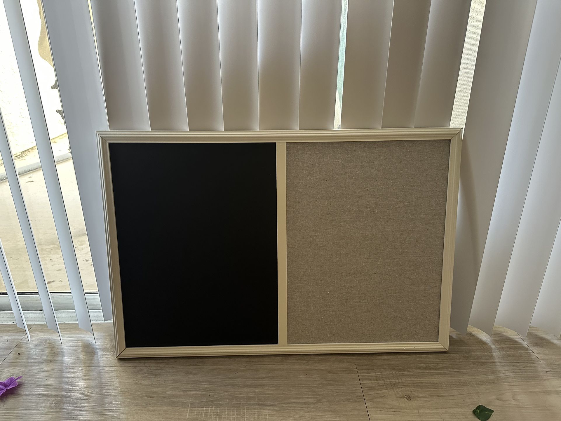 Split Blackboard And Fabric Pinboard