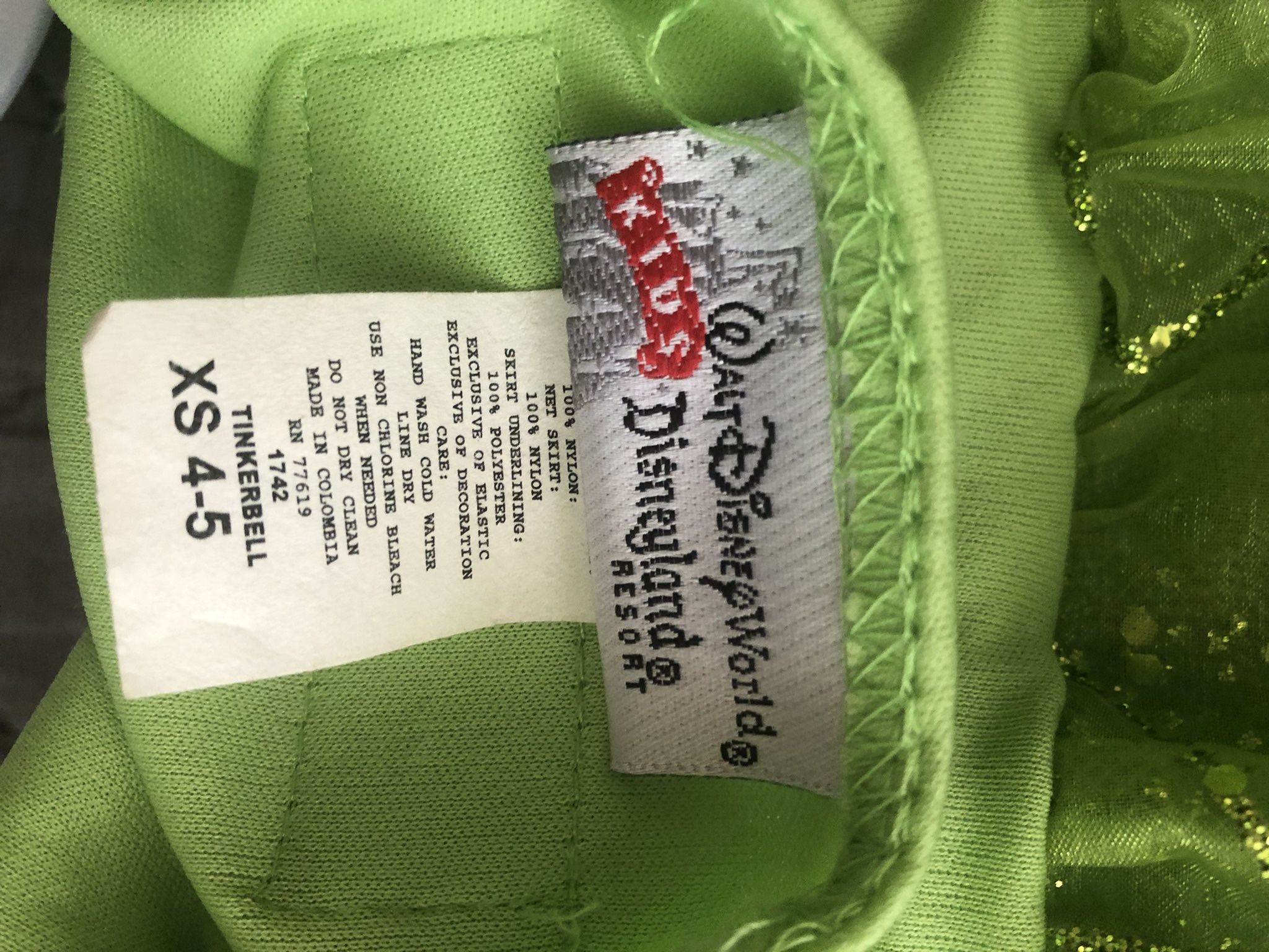 Tinker Bell Costume XS Toddler