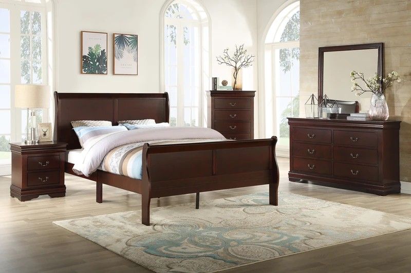 Brand New Louis Philip Cherry Sleigh Bedroom Set
🦋Queen King Twin Full 🦋 Bed Dreser Miror İncludes Nightstand🦋SAME-DAY FREE DELIVERY