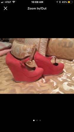 Pink wedge heels size 7