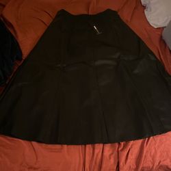 Long Leather Skirt 