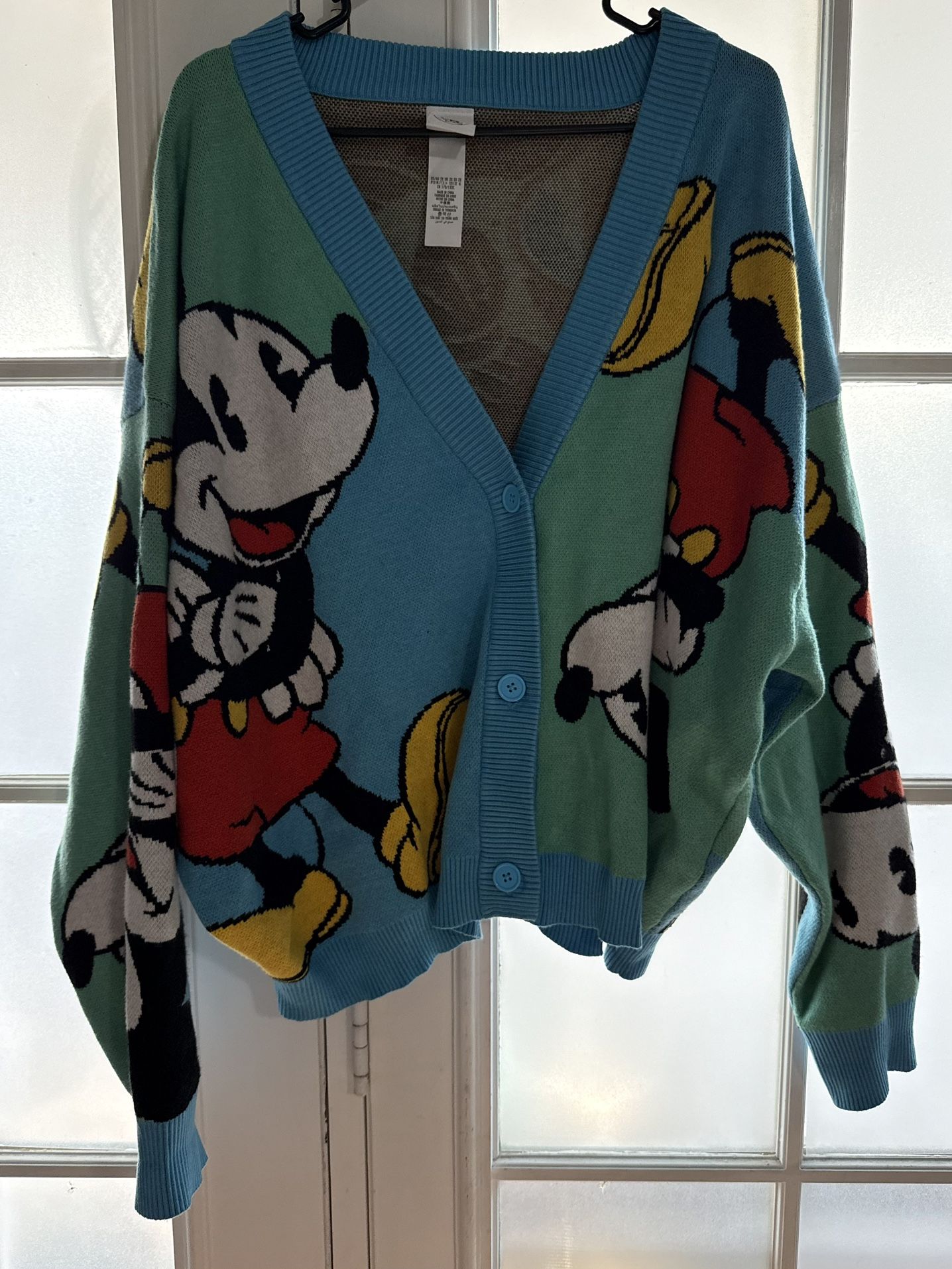 Disney Women's 2X Mickey Mouse Cardigan Sweater