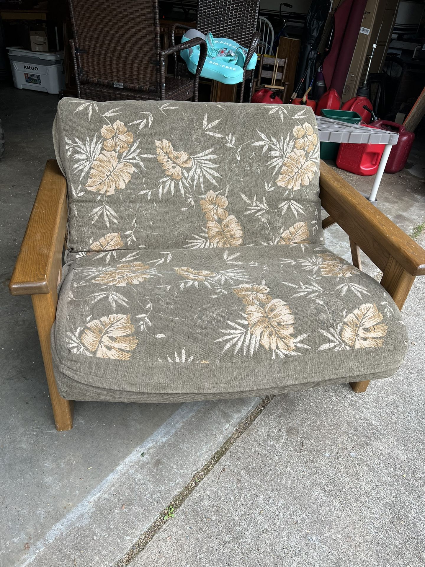 Wooden Sofa Chair And Two Night Tables