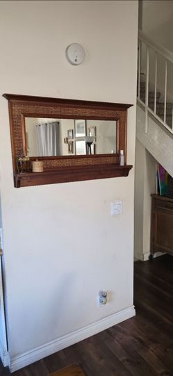Wood frame mirror