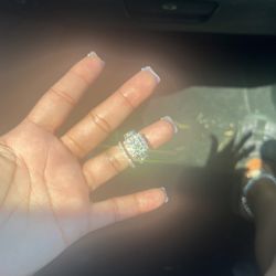 Size 5 Princess Diamond Cut Wedding Set 