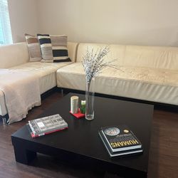 Solid Wood Square Coffee Table – 40" – Dark Walnut – Excellent Condition