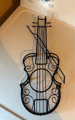 Vintage Metal Violin Wire Art - Decorative 3D Metal & Wire Violin