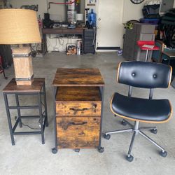 Chair End Table Rolling Cart Office Home Furniture 