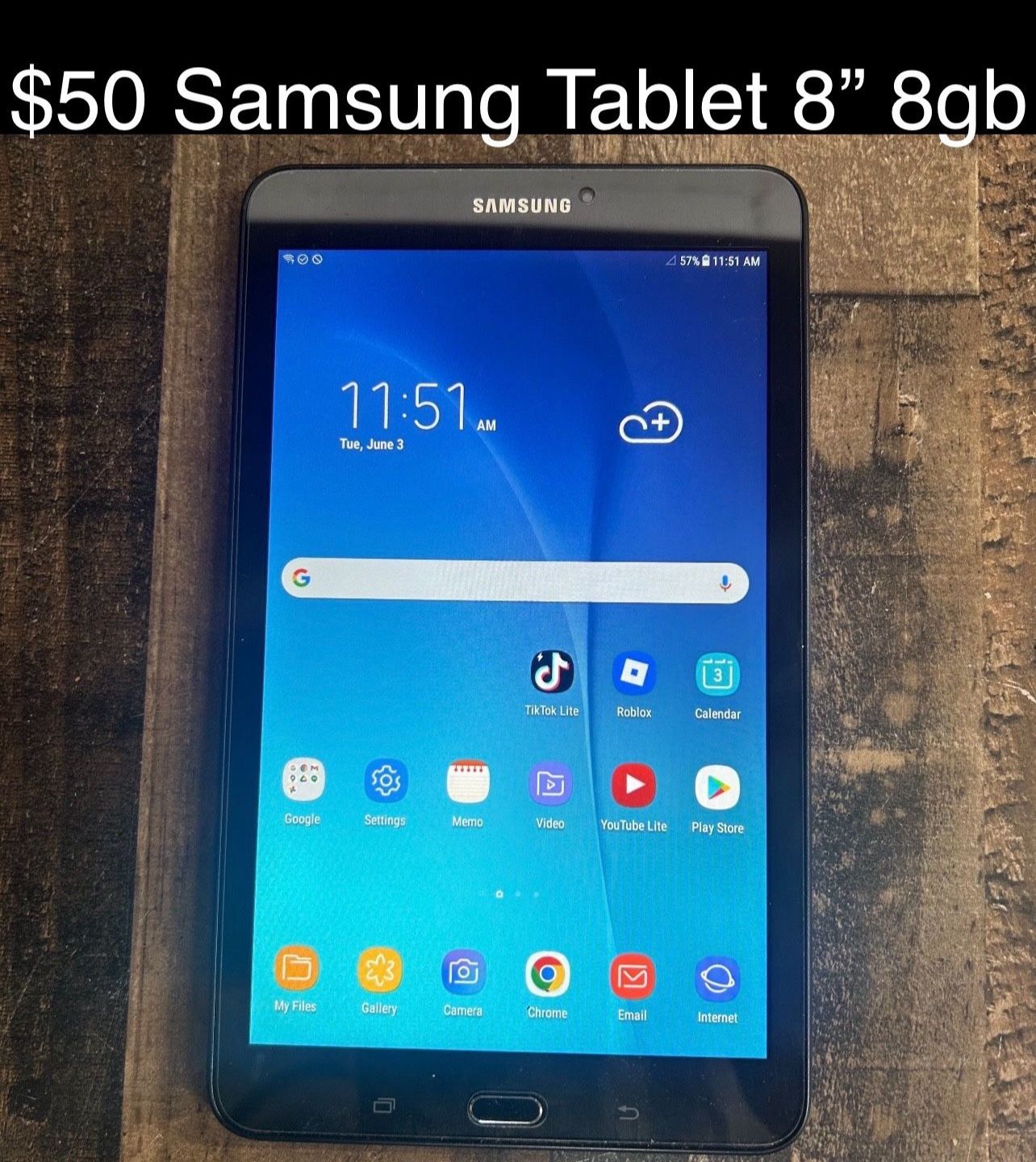 Samsung Tablet 8” 8gb