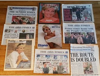 PRINCESS DIANA-VARIOUS UK NEWSPAPERS (REPORTING ON HER DEATH)