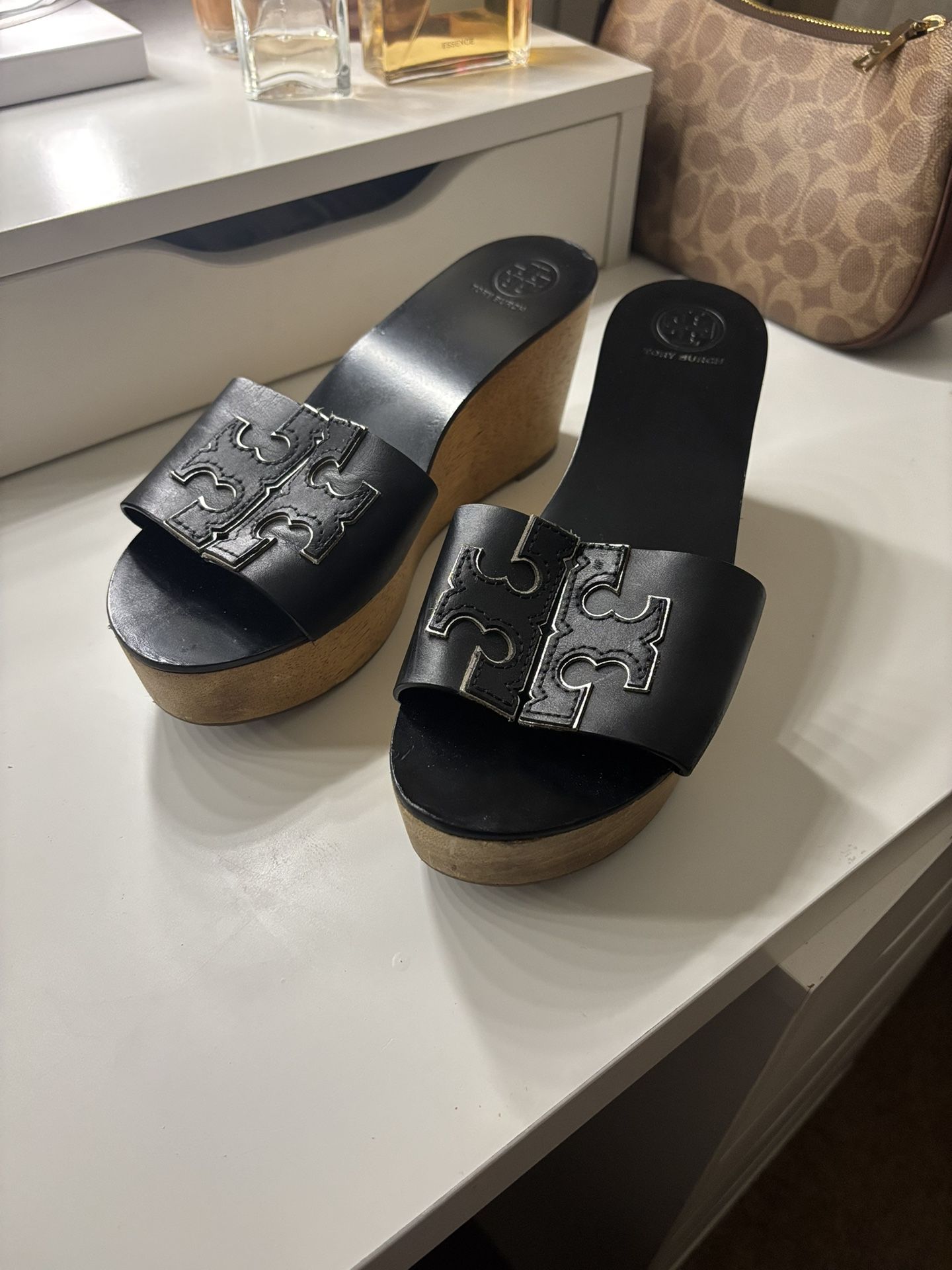 Tory Burch platform heels (brown & black)