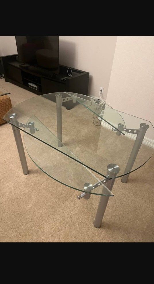 Glass & Chrome Extension Table