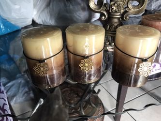 3 brown candles