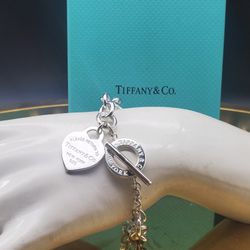 Return To Tiffany Heart Tag Toggle Bracelet Sz M