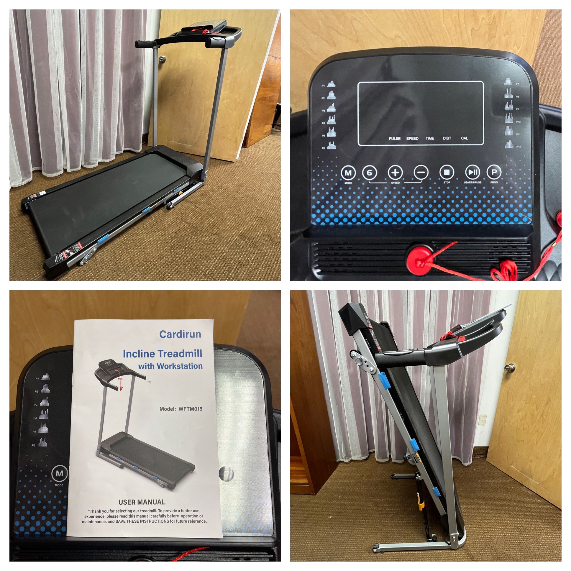 Folding Cardirun Incline Treadmill with Workstation WFTM015. Free to ask, I reply