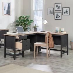 Oak Computer Desk with File Storage