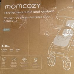 Momcozy stroller reversible seat cushion khaki  Open box
