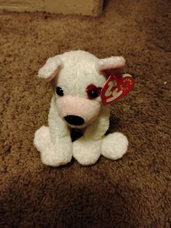 Ty Beanie Baby White Dog Plush
