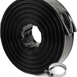 Backwash Hose Extra Heavy-Duty Pool Drain Hose 1.5" x 50 ft – 47 MIL Thickness Drain Hose with Clamp for Filter Pump or Sump Discharge