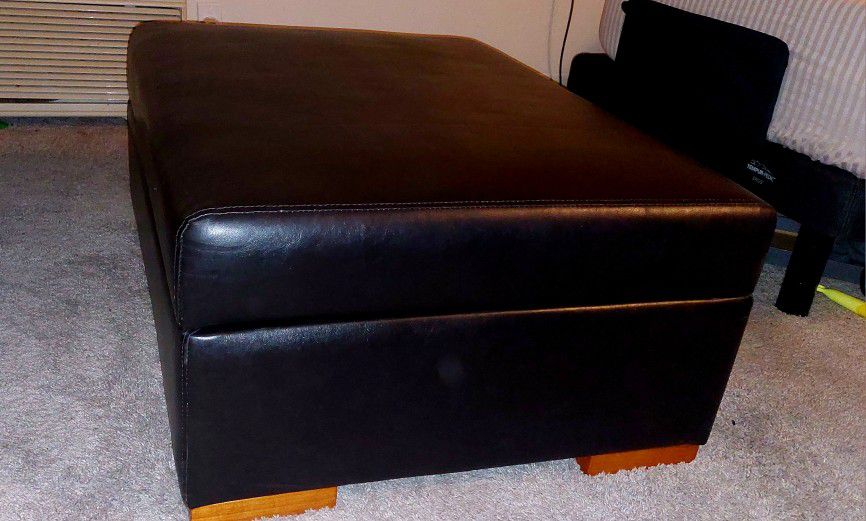 Leather Ottoman Convertible Bed