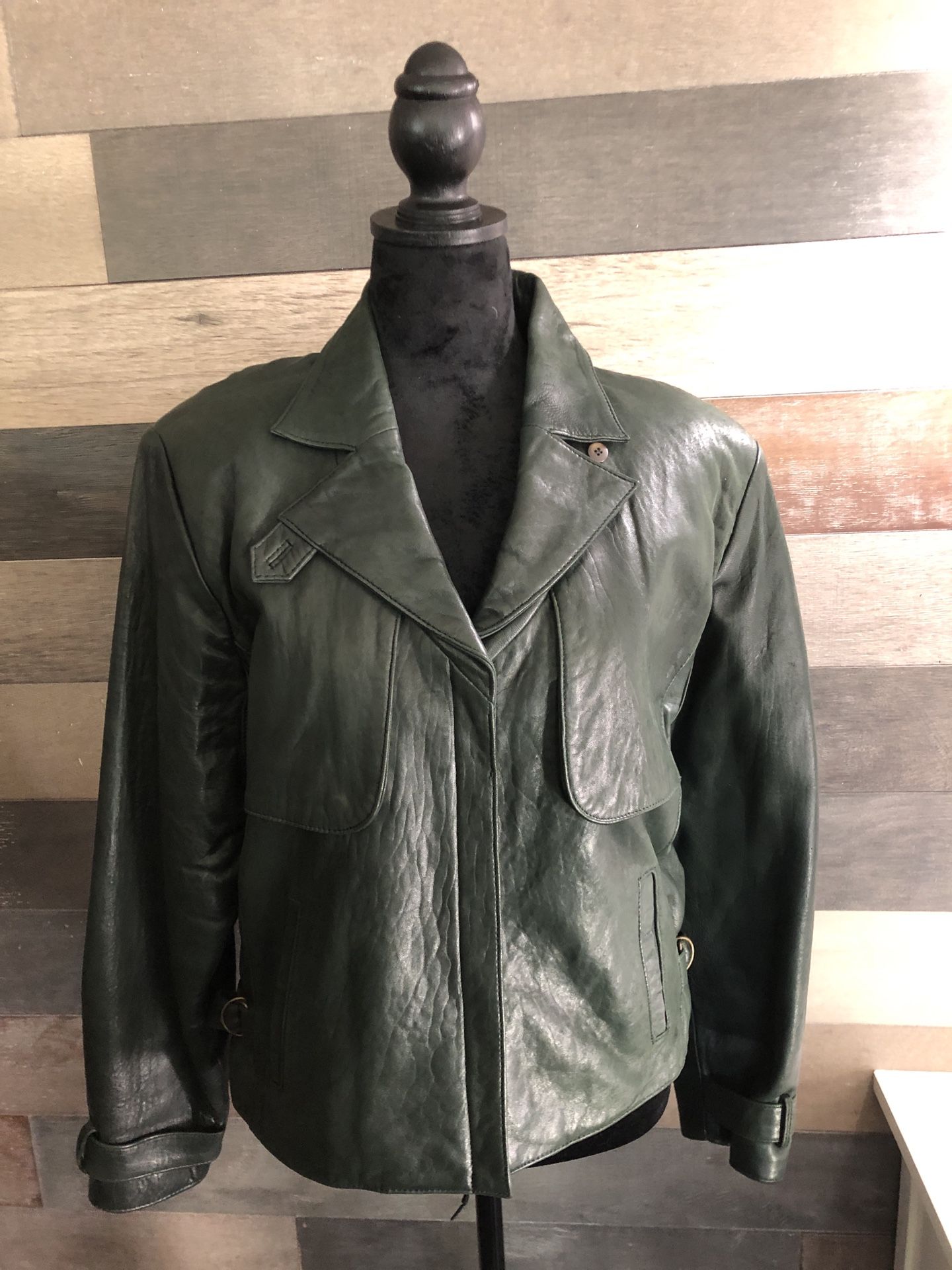 BANANA REPUBLIC Leather SZ 10 BLK Women's Bomber Jacket
