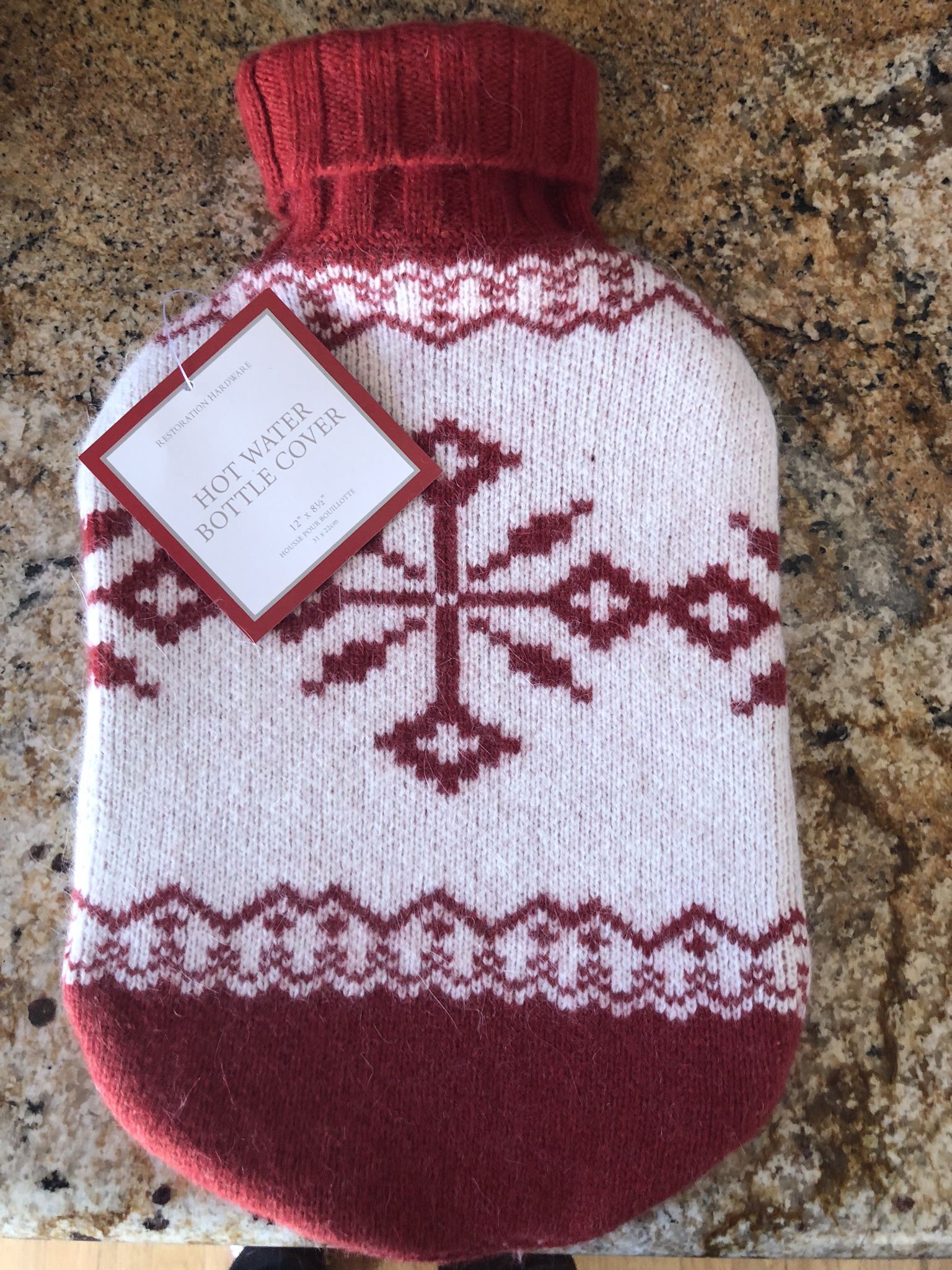Restoration Hardware Vintage NWT Wool Nordic Print Hot Water Bottle Y