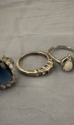 3/4 Carat Engagement Ring Silver Band 