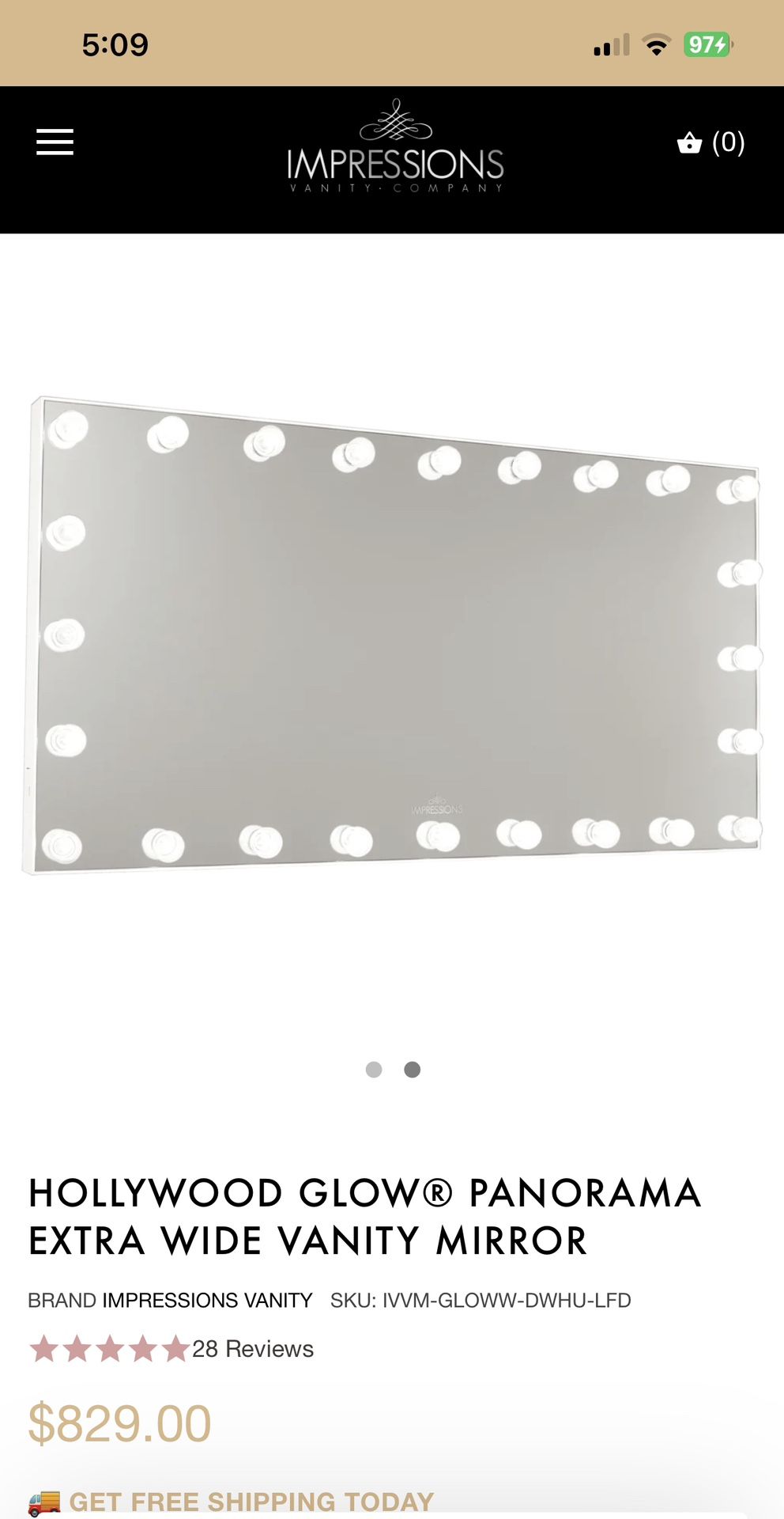 Impressions Vanity Panorama Mirror + Vanity Chair