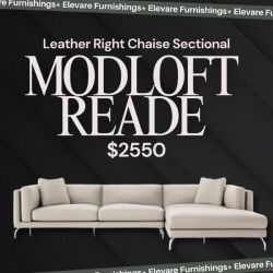 Modloft Reade Leather Beige Sectional
