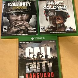 Call of Duty Lot of 3 (Microsoft Xbox One) - Vanguard/ Cold War/ WWII
