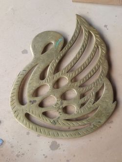 Vintage brass swan trivet