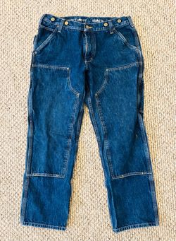 Carhartt B07 Men’s Relaxed Fit Blue Denim Carpenter Work Pants Size 34x30