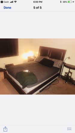 Queen size bed and mattress